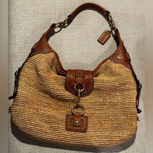 Coach Bleecker Millie Straw XL Shoulder Hobo